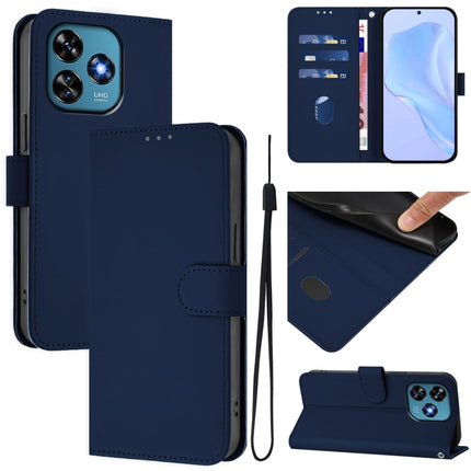 Skin Feel Solid Color Leather Phone Case with Lanyard, For Oukitel C51