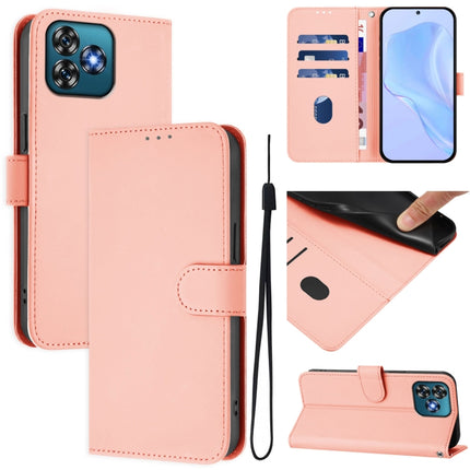 Skin Feel Solid Color Leather Phone Case with Lanyard, For Oukitel C53