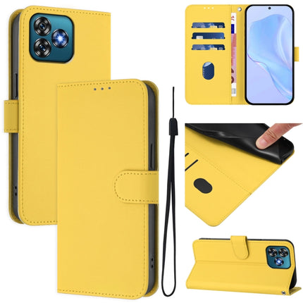 Skin Feel Solid Color Leather Phone Case with Lanyard, For Oukitel C53