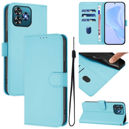 Skin Feel Solid Color Leather Phone Case with Lanyard, For Oukitel C53