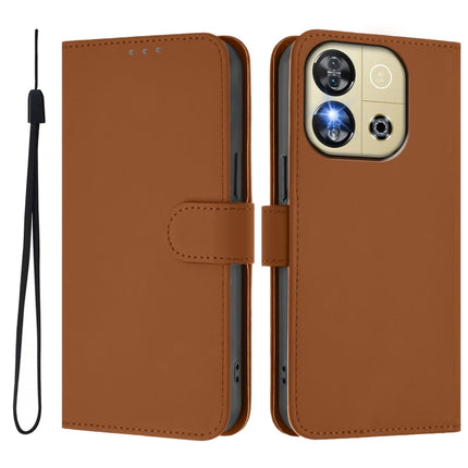 Skin Feel Solid Color Leather Phone Case with Lanyard, For Oukitel C57s