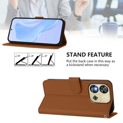 Skin Feel Solid Color Leather Phone Case with Lanyard, For Oukitel C57s