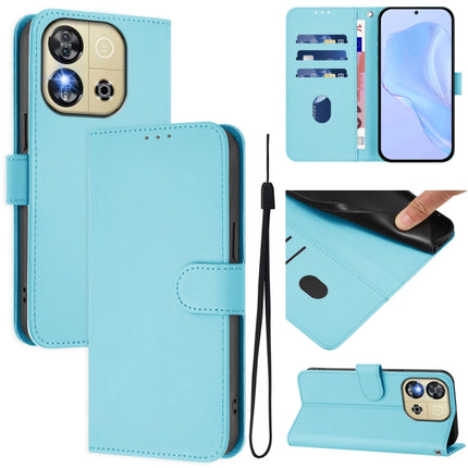 Skin Feel Solid Color Leather Phone Case with Lanyard, For Oukitel C57s