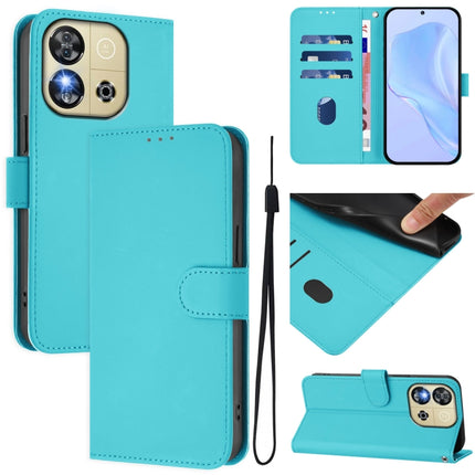 Skin Feel Solid Color Leather Phone Case with Lanyard, For Oukitel C57s
