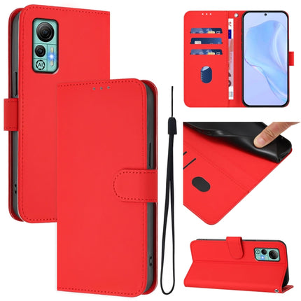 Skin Feel Solid Color Leather Phone Case with Lanyard, For Ulefone Note 14