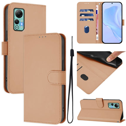 Skin Feel Solid Color Leather Phone Case with Lanyard, For Ulefone Note 14