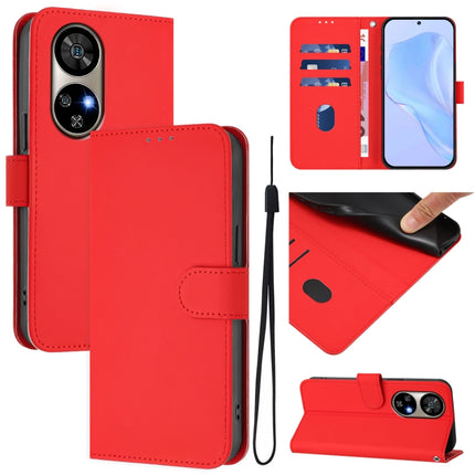 Skin Feel Solid Color Leather Phone Case with Lanyard, For Ulefone Note 17 Pro
