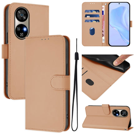 Skin Feel Solid Color Leather Phone Case with Lanyard, For Ulefone Note 17 Pro