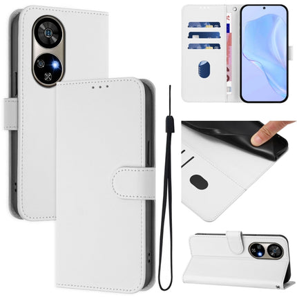 Skin Feel Solid Color Leather Phone Case with Lanyard, For Ulefone Note 17 Pro