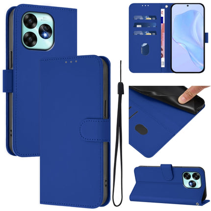 Skin Feel Solid Color Leather Phone Case with Lanyard, For Umidigi A15 / A15C / A15T