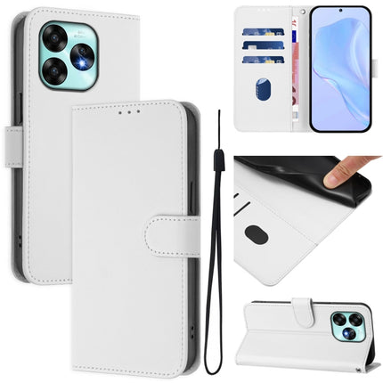 Skin Feel Solid Color Leather Phone Case with Lanyard, For Umidigi A15 / A15C / A15T