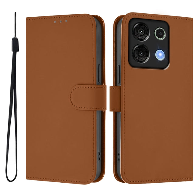 Skin Feel Solid Color Leather Phone Case with Lanyard, For Umidigi G9 5G