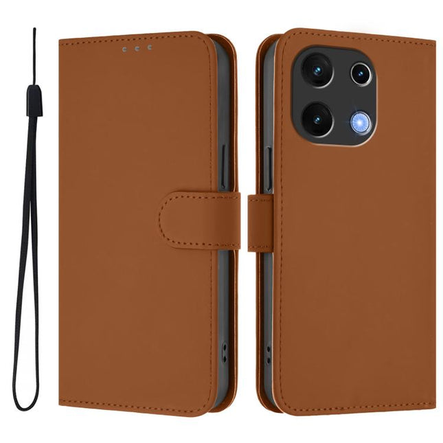 Skin Feel Solid Color Leather Phone Case with Lanyard, For Umidigi Note 100