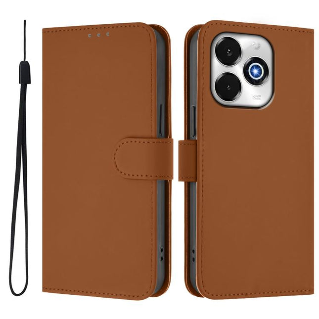 Skin Feel Solid Color Leather Phone Case with Lanyard, For Umidigi G100X 5G / 4G