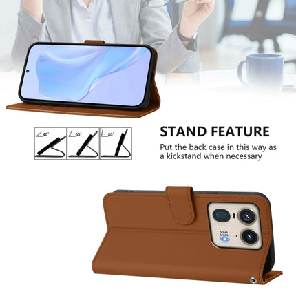 Skin Feel Solid Color Leather Phone Case with Lanyard, For Motorola Edge 50 5G Global