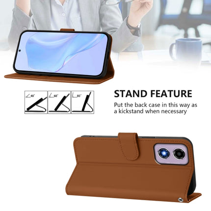 Skin Feel Solid Color Leather Phone Case with Lanyard, For Motorola Moto E14 / G04 4G