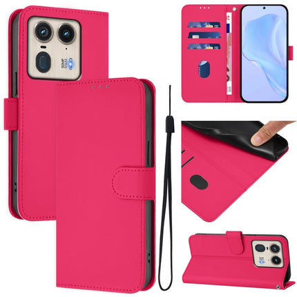 Skin Feel Solid Color Leather Phone Case with Lanyard, For Motorola Edge 50 Ultra / X50 Ultra