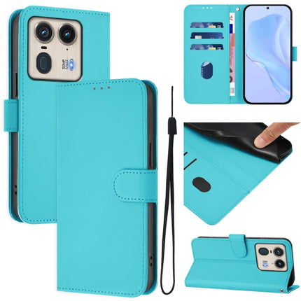 Skin Feel Solid Color Leather Phone Case with Lanyard, For Motorola Edge 50 Ultra / X50 Ultra