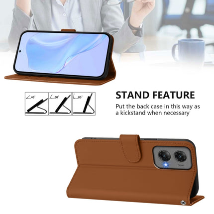 Skin Feel Solid Color Leather Phone Case with Lanyard, For Motorola Moto G Stylus 5G 2024