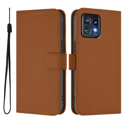 Skin Feel Solid Color Leather Phone Case with Lanyard, For Motorola Edge+ 2023 / Moto X40