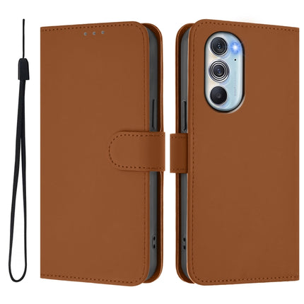 Skin Feel Solid Color Leather Phone Case with Lanyard, For Motorola Edge X30 5G / 30 Pro