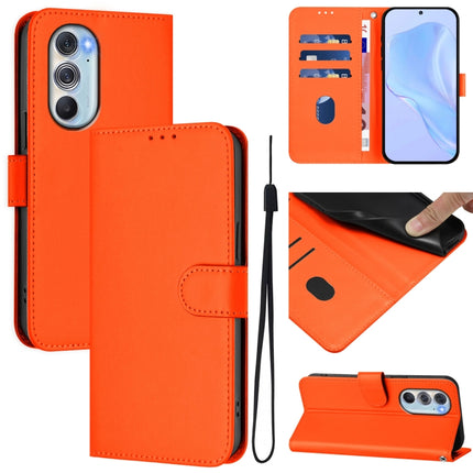 Skin Feel Solid Color Leather Phone Case with Lanyard, For Motorola Edge X30 5G / 30 Pro