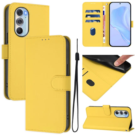 Skin Feel Solid Color Leather Phone Case with Lanyard, For Motorola Edge X30 5G / 30 Pro
