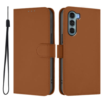Skin Feel Solid Color Leather Phone Case with Lanyard, For Motorola Edge S30 / Moto G200 5G