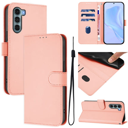 Skin Feel Solid Color Leather Phone Case with Lanyard, For Motorola Edge S30 / Moto G200 5G
