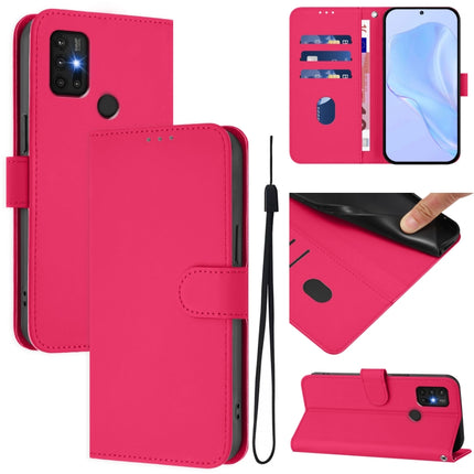 Skin Feel Solid Color Leather Phone Case with Lanyard, For Motorola Moto G30 / G10 / G20
