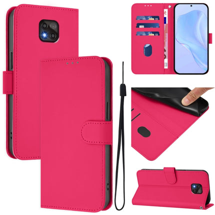 Skin Feel Solid Color Leather Phone Case with Lanyard, For Motorola Moto G Power 2021