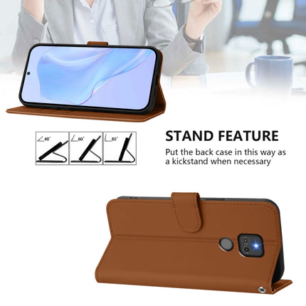 Skin Feel Solid Color Leather Phone Case with Lanyard, For Motorola Moto G Play 2021