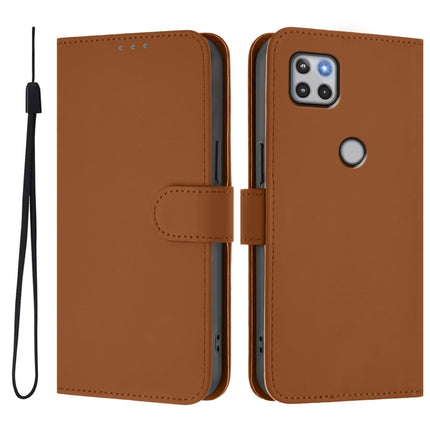 Skin Feel Solid Color Leather Phone Case with Lanyard, For Motorola One 5G Ace