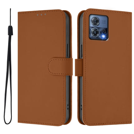Skin Feel Solid Color Leather Phone Case with Lanyard, For Motorola Moto S30 Pro 5G