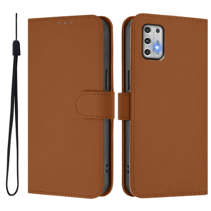 Skin Feel Solid Color Leather Phone Case with Lanyard, For Motorola Moto G Stylus 2021 4G