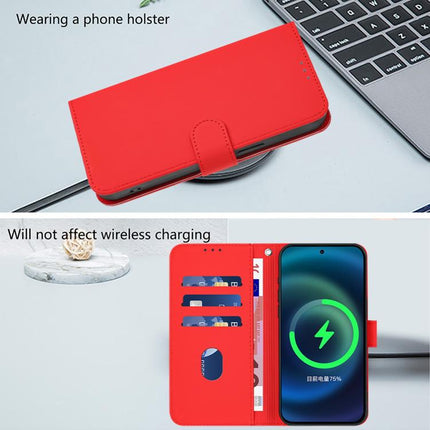 Skin Feel Solid Color Leather Phone Case with Lanyard, For Motorola Moto G15 Power