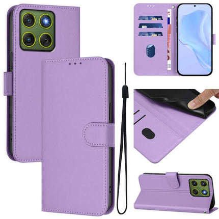 Skin Feel Solid Color Leather Phone Case with Lanyard, For Motorola Edge 70 5G / X70 Air 5G
