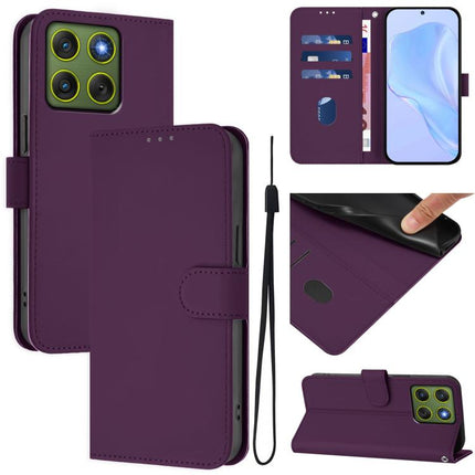 Skin Feel Solid Color Leather Phone Case with Lanyard, For Motorola Edge 70 5G / X70 Air 5G