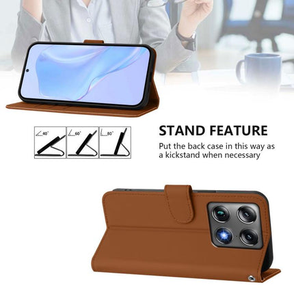 Skin Feel Solid Color Leather Phone Case with Lanyard, For Motorola Moto X70 Air Pro 5G