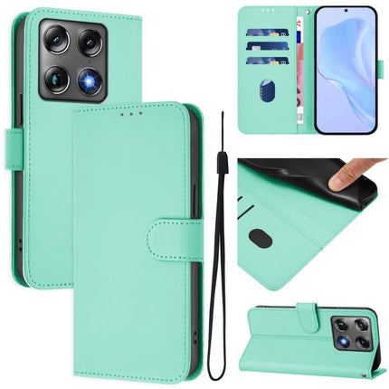 Skin Feel Solid Color Leather Phone Case with Lanyard, For Motorola Moto X70 Air Pro 5G
