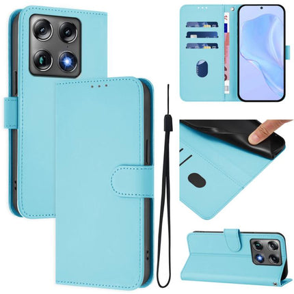 Skin Feel Solid Color Leather Phone Case with Lanyard, For Motorola Moto X70 Air Pro 5G