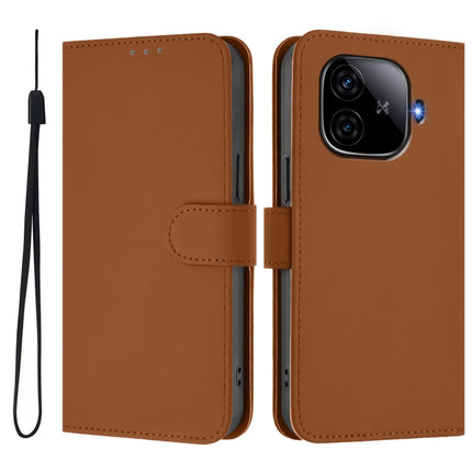 Skin Feel Solid Color Leather Phone Case with Lanyard, For vivo iQOO Z9 5G / Z9 Turbo 5G
