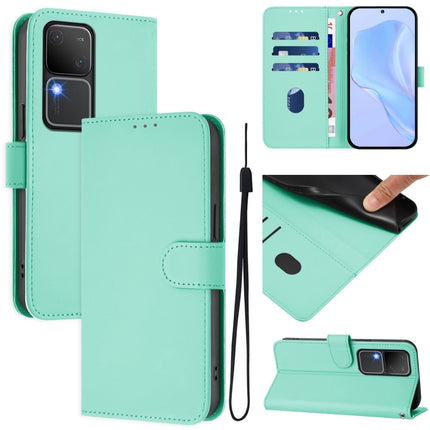 Skin Feel Solid Color Leather Phone Case with Lanyard, For vivo V30 5G Global / V30 Pro Global