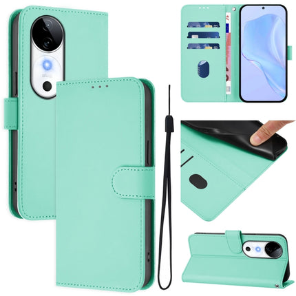 Skin Feel Solid Color Leather Phone Case with Lanyard, For vivo S19
