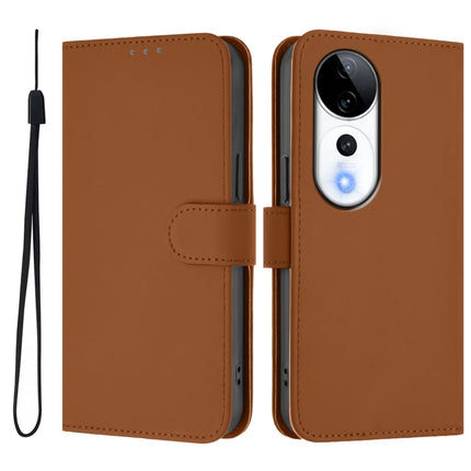 Skin Feel Solid Color Leather Phone Case with Lanyard, For vivo S19 Pro