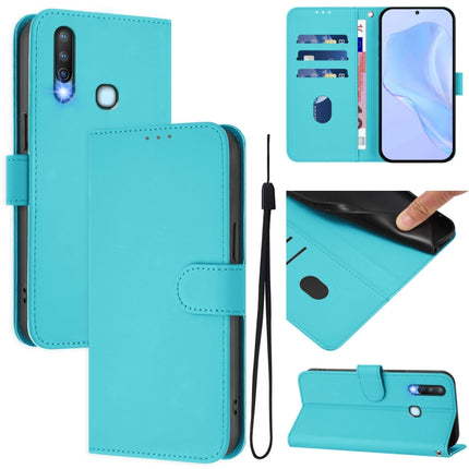 Skin Feel Solid Color Leather Phone Case with Lanyard, For vivo Y17 / Y15 / Y12 / Y11