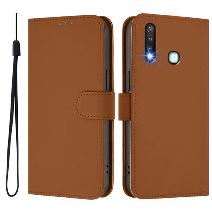 Skin Feel Solid Color Leather Phone Case with Lanyard, For vivo Y19 / U3 / Y5S / Z5i / U20