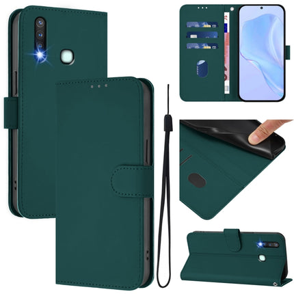 Skin Feel Solid Color Leather Phone Case with Lanyard, For vivo Y19 / U3 / Y5S / Z5i / U20