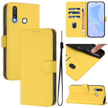 Skin Feel Solid Color Leather Phone Case with Lanyard, For vivo Y19 / U3 / Y5S / Z5i / U20
