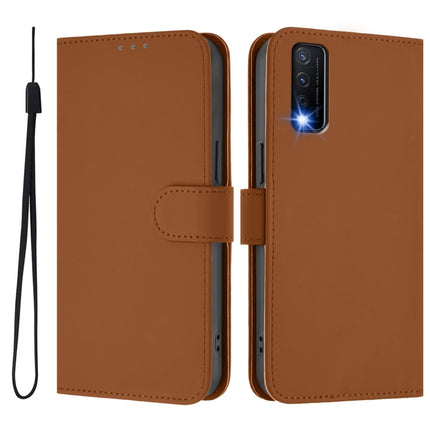 Skin Feel Solid Color Leather Phone Case with Lanyard, For vivo Y20 / Y20i / Y20S / Y11S